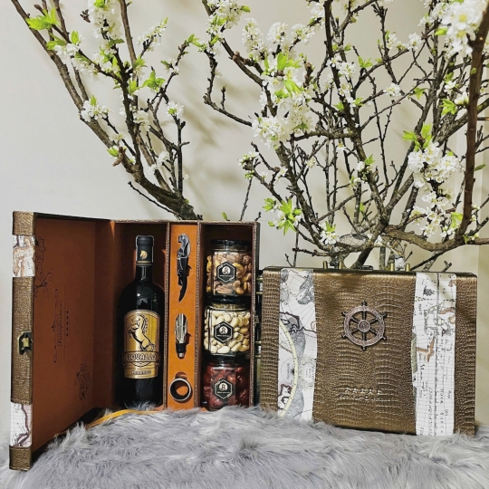 SET VANG HẠT KÈM HỘP DA